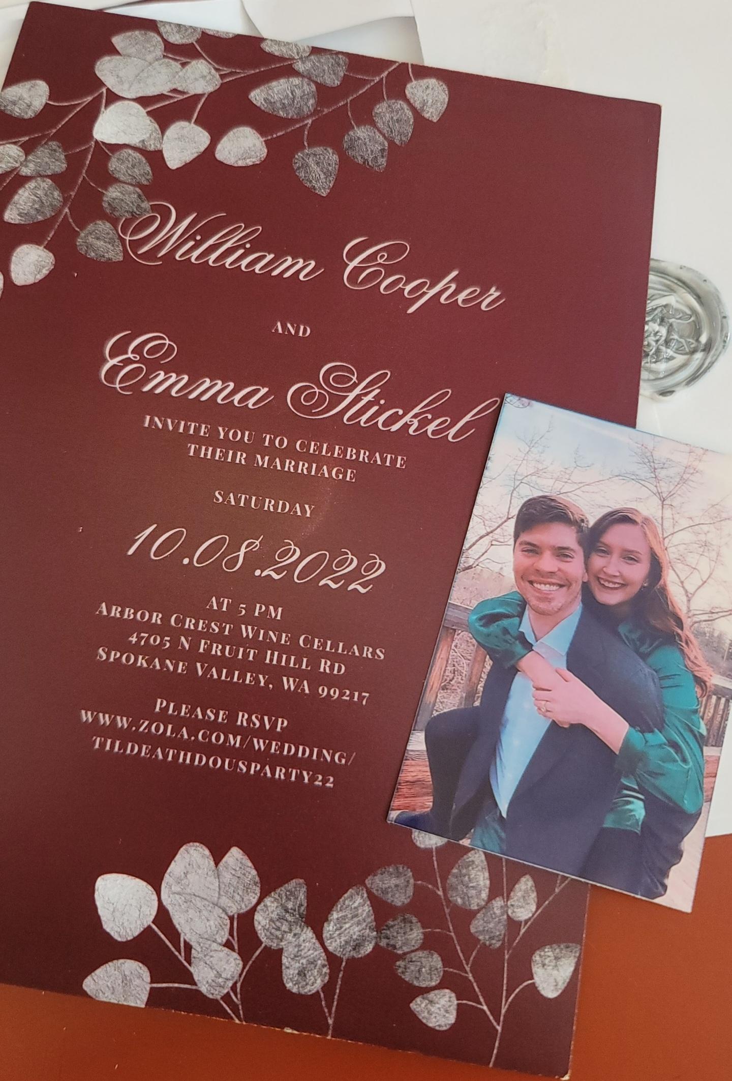 The Wedding Website of William Cooper and Emma Stickel