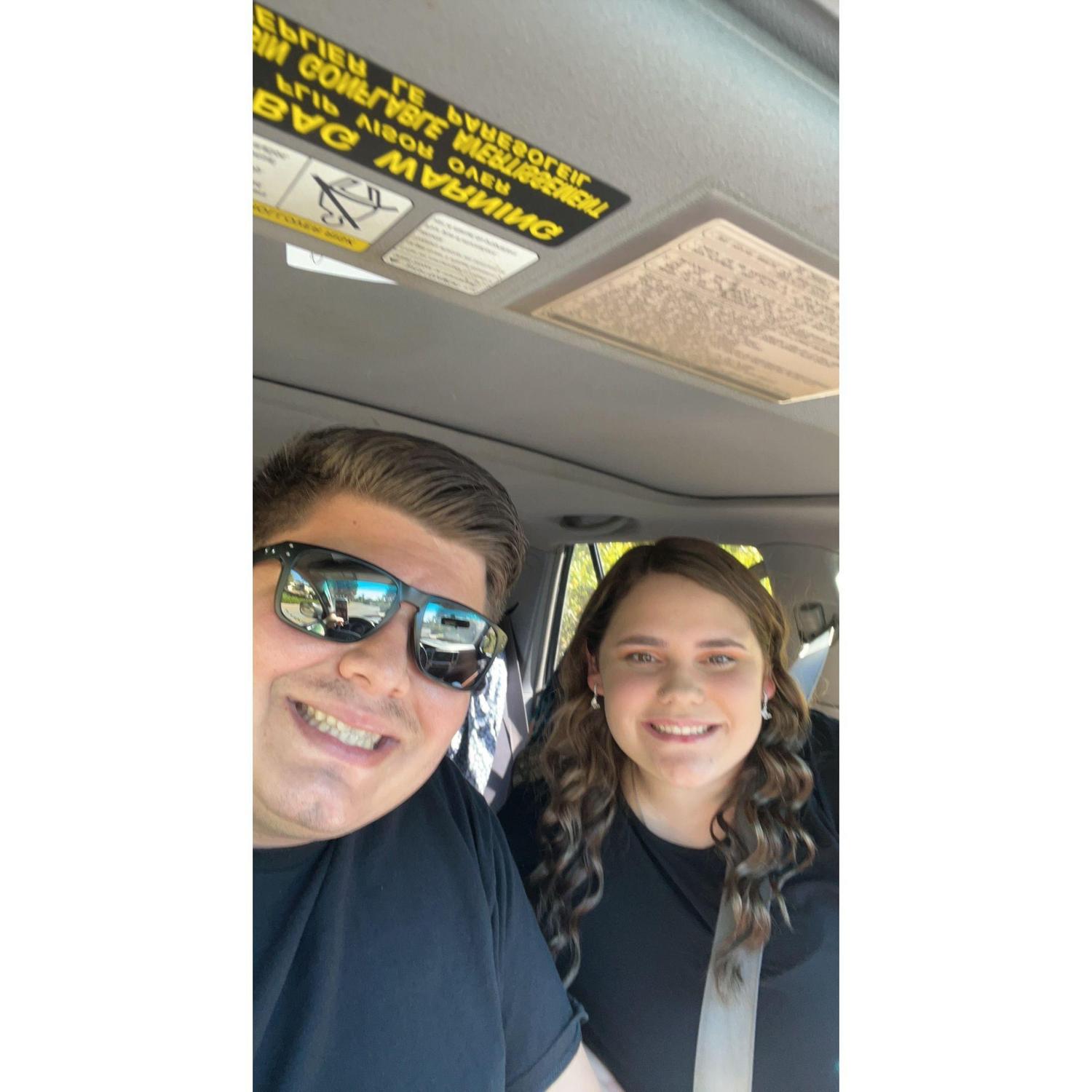 A quick selfie before we went to a concert!
