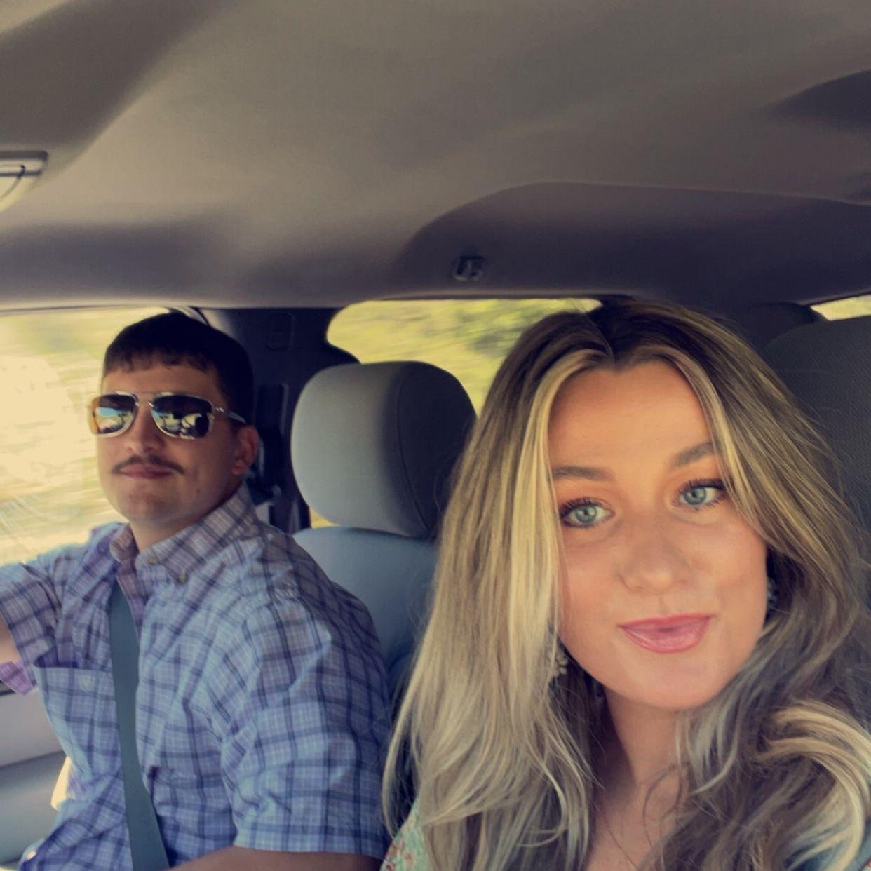 on our way to a friend's wedding