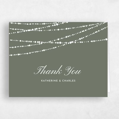 Dark Sage, Green Wedding Thank You - Moonlight
