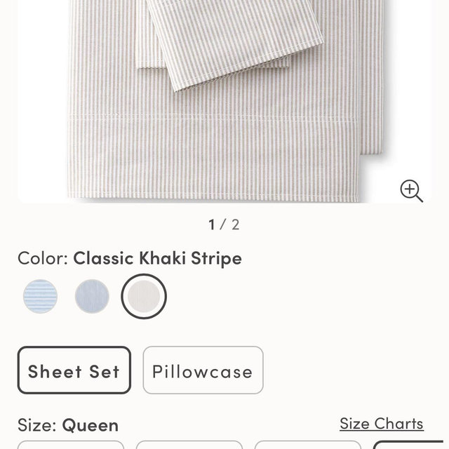 Lands’ End Cotton Oxford Stripe Bed Sheet Set