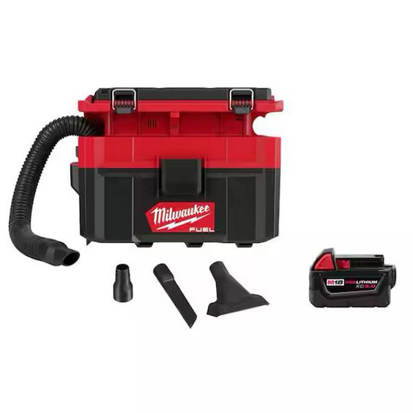 Milwaukee M18 FUEL PACKOUT 18-Volt Lithium-Ion Cordless 2.5 Gal. Wet/Dry Vacuum (Vacuum-Only) 0970-20