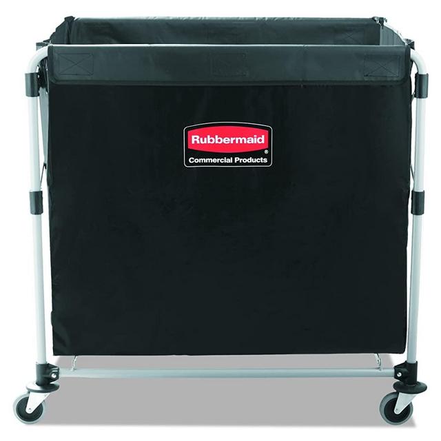 Rubbermaid Commercial Collapsible X-Cart, Steel, 8 Bushel Cart, 36" L x 7" W x 34" H, Black (1881750)