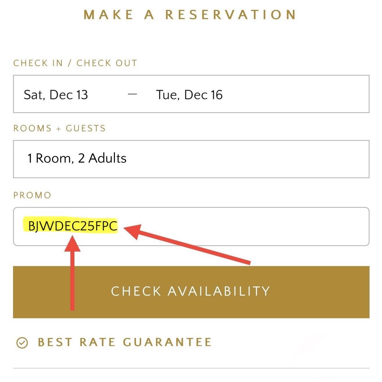 THIS PROMO CODE MUST BE APPLIED TO ATTEND THE WEDDING & ANY ASSOCIATED EVENTS DUE TO RESORT POLICY.