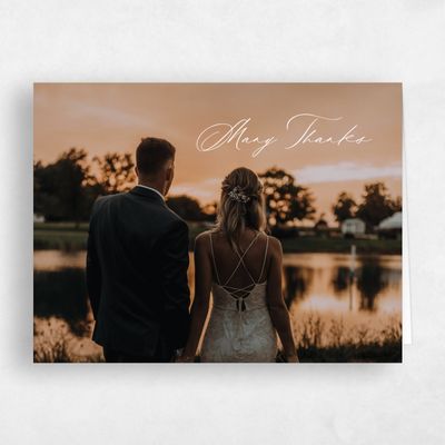 White Monogram Wedding Thank You - Richmond Photo