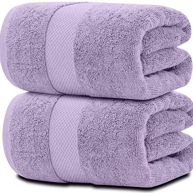 White Classic Luxury Bath Sheet Towels Extra Large | Highly Absorbent Hotel spa Collection Bathroom Towel | 35x70 Inch | 2 Pack (Lavender)