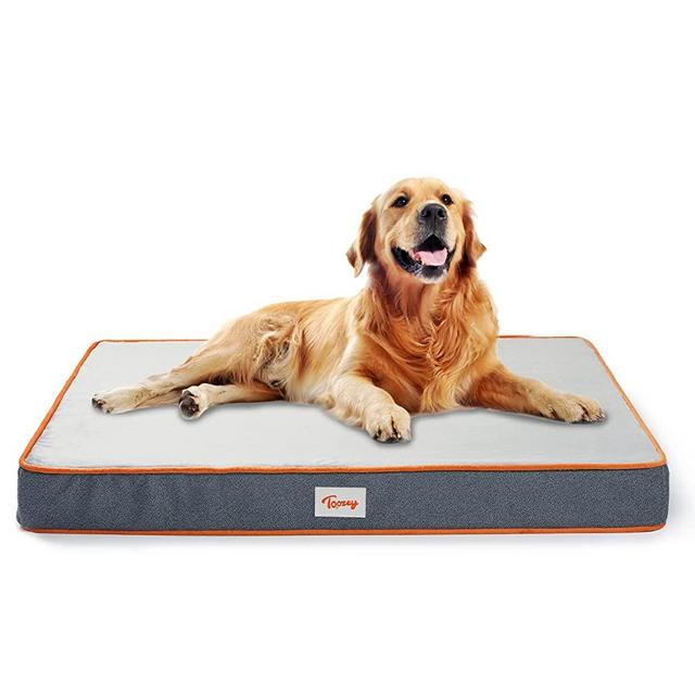 Toozey Orthopedic Memory Foam Dog Beds for Large Medium Small Dogs, 2-Layer Thick High-Density Mattress Washable Dog Crate Bed with Removable Cover and Waterproof Liner, Premium Plush Dog Mat