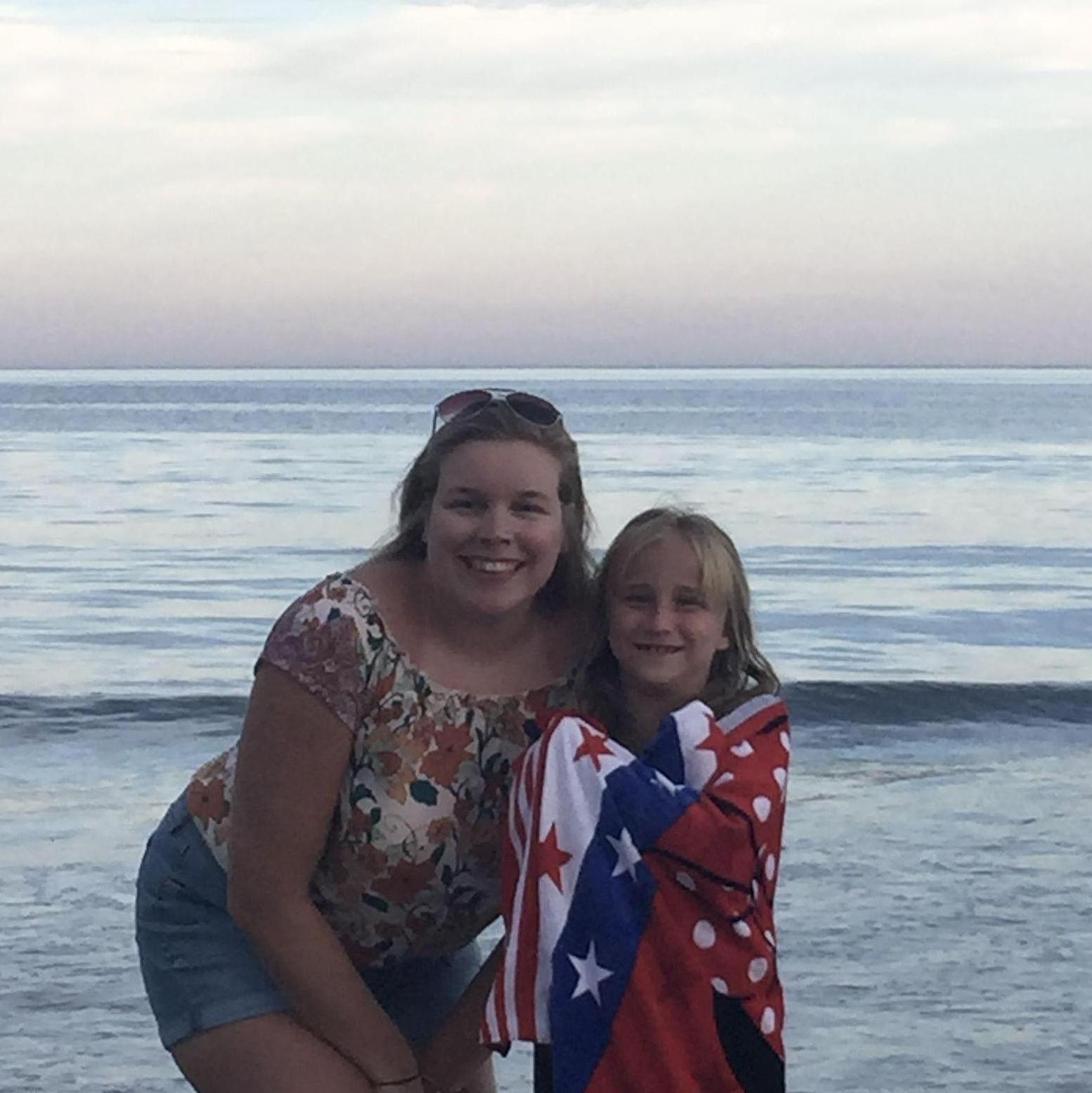 Carol & Karley enjoying an Old Orchard Beach sunset