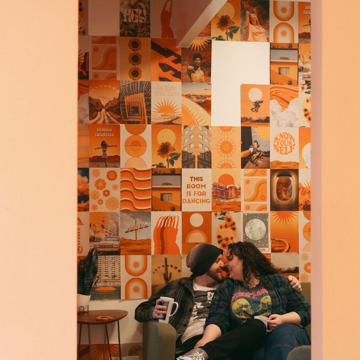 We took our engagement photos at our favorite coffee shop, Lula Coffee Co.