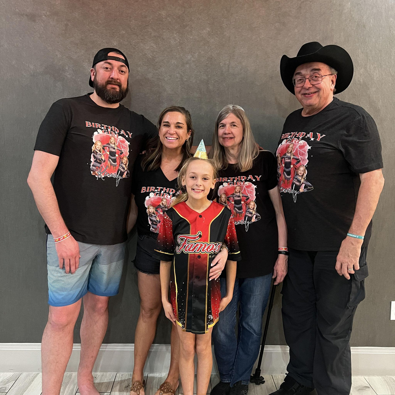 Kennedy with her matching birthday crew in Dallas!