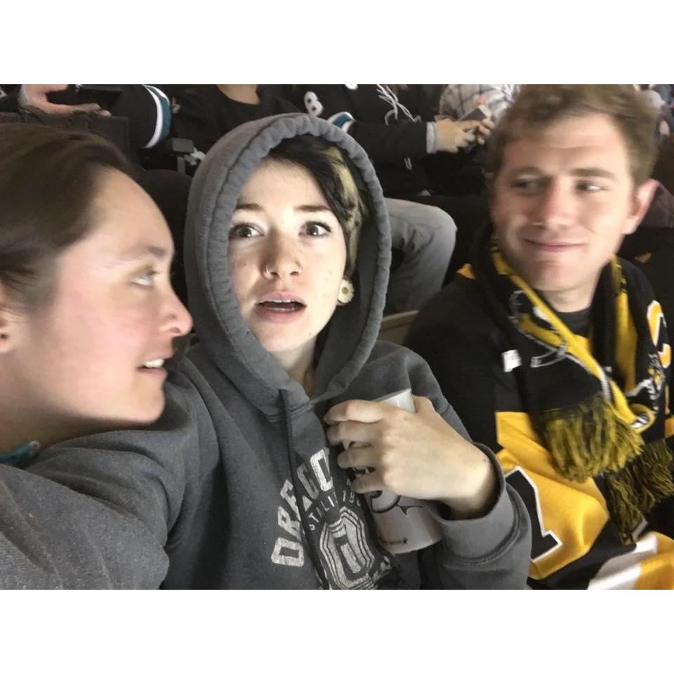 Penguins vs. Sharks game in San Jose with our lovely friend, Geoff!