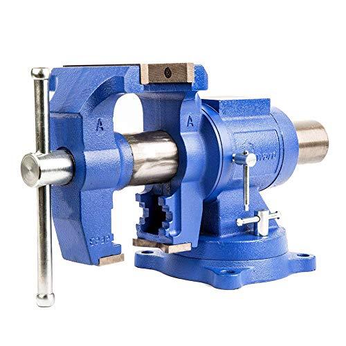 Forward DT08125A 5-Inch Heavy Duty Bench Vise 360-Degree Swivel Base and Head with Anvil (5")