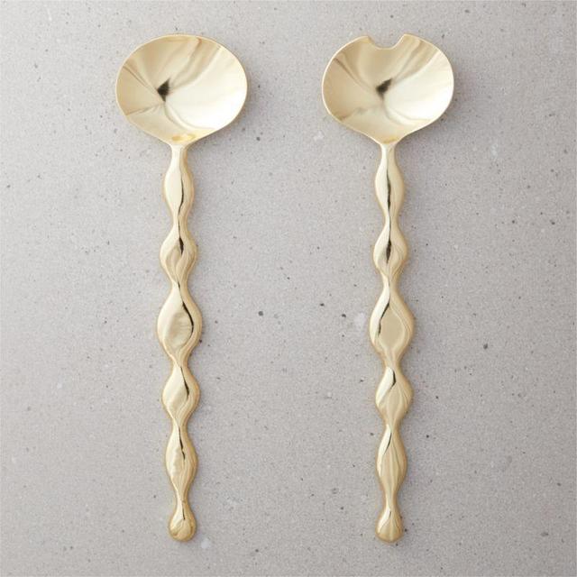 Gold Salad Servers Set of 2