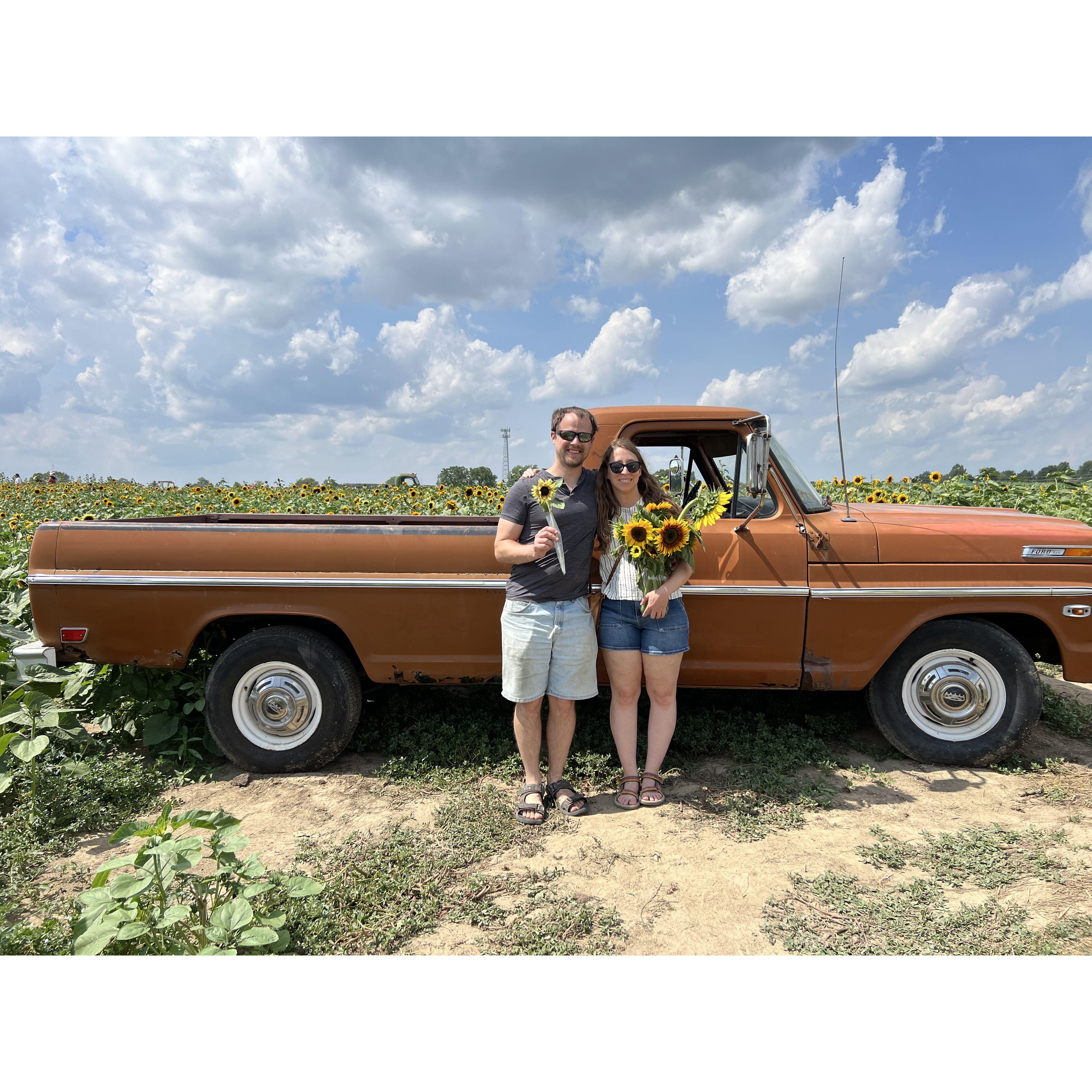 Us after picking sunflowers at Lynd's