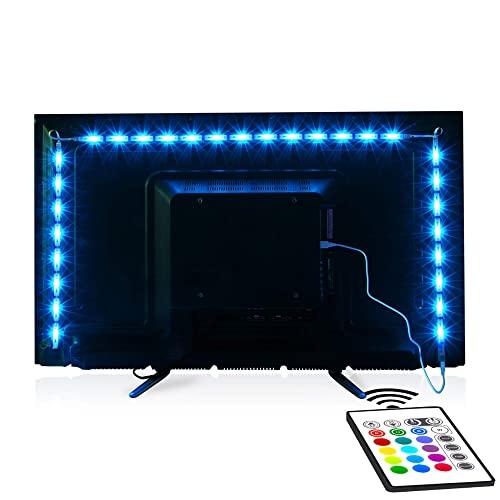 TV-LED-Backlight,Maylit Pre-Cut 6.56ft LED Strip Lights for 40-60in TV,4PCS USB Powered TV Lights kit with Remote,RGB Bias Lighting for Room Decor
