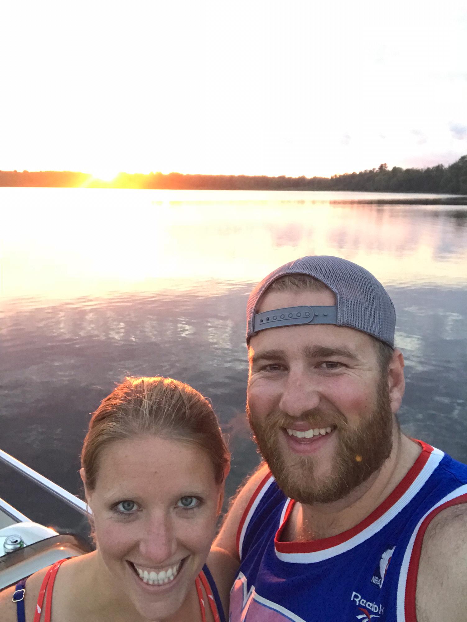 The sunset is almost as beautiful as she is.