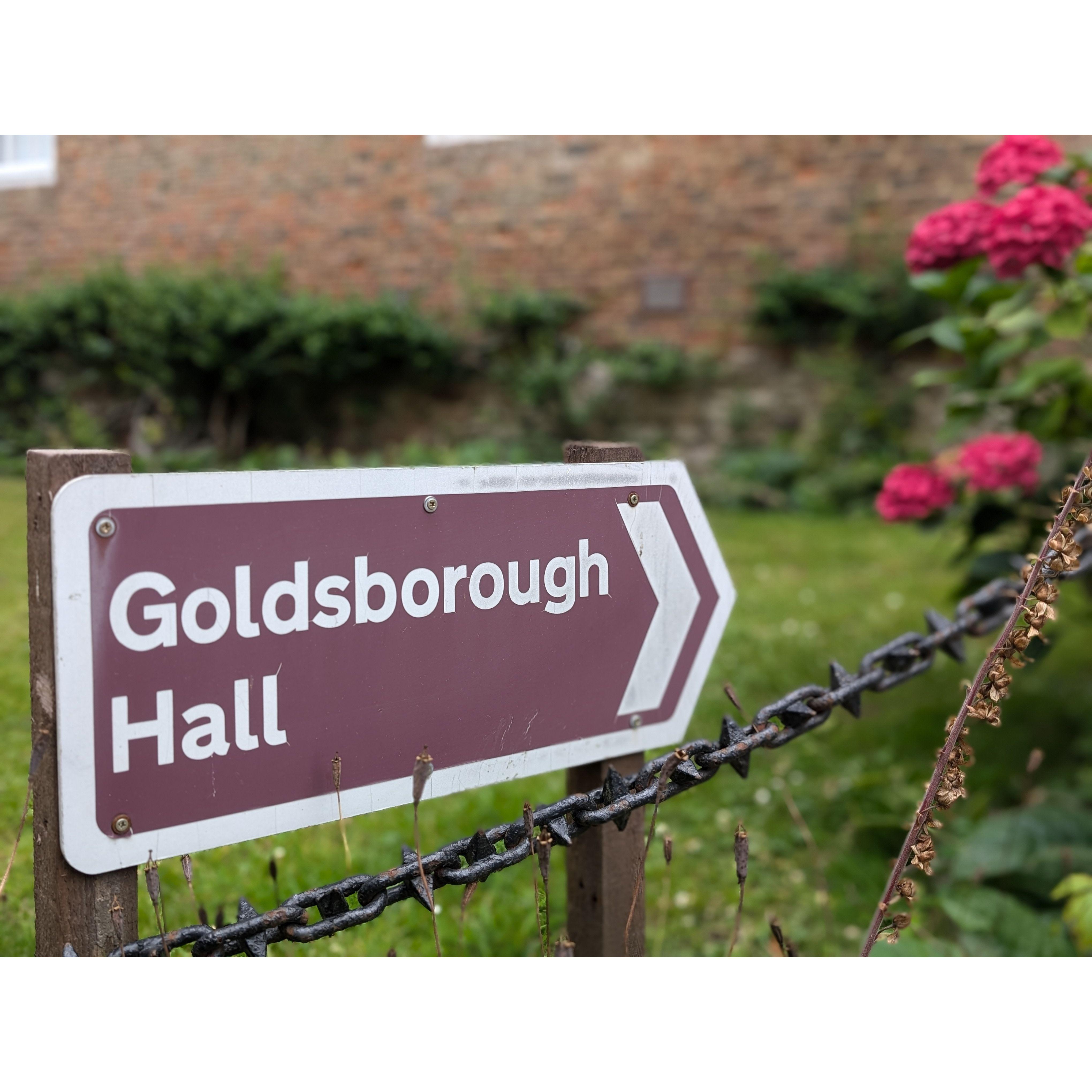 Signs for the hall in the village
