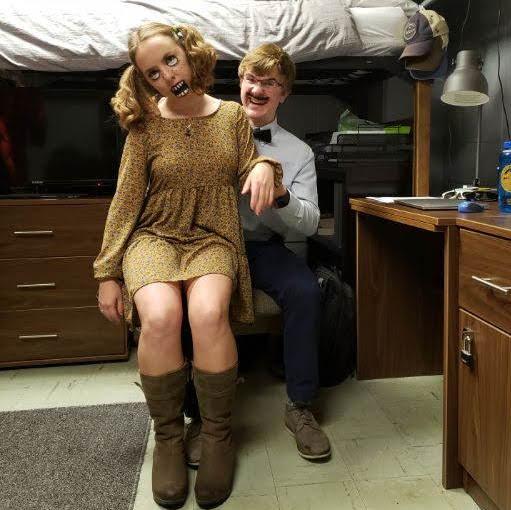 2019 Halloween costume: ventriloquist and puppet! Spooky, right?
