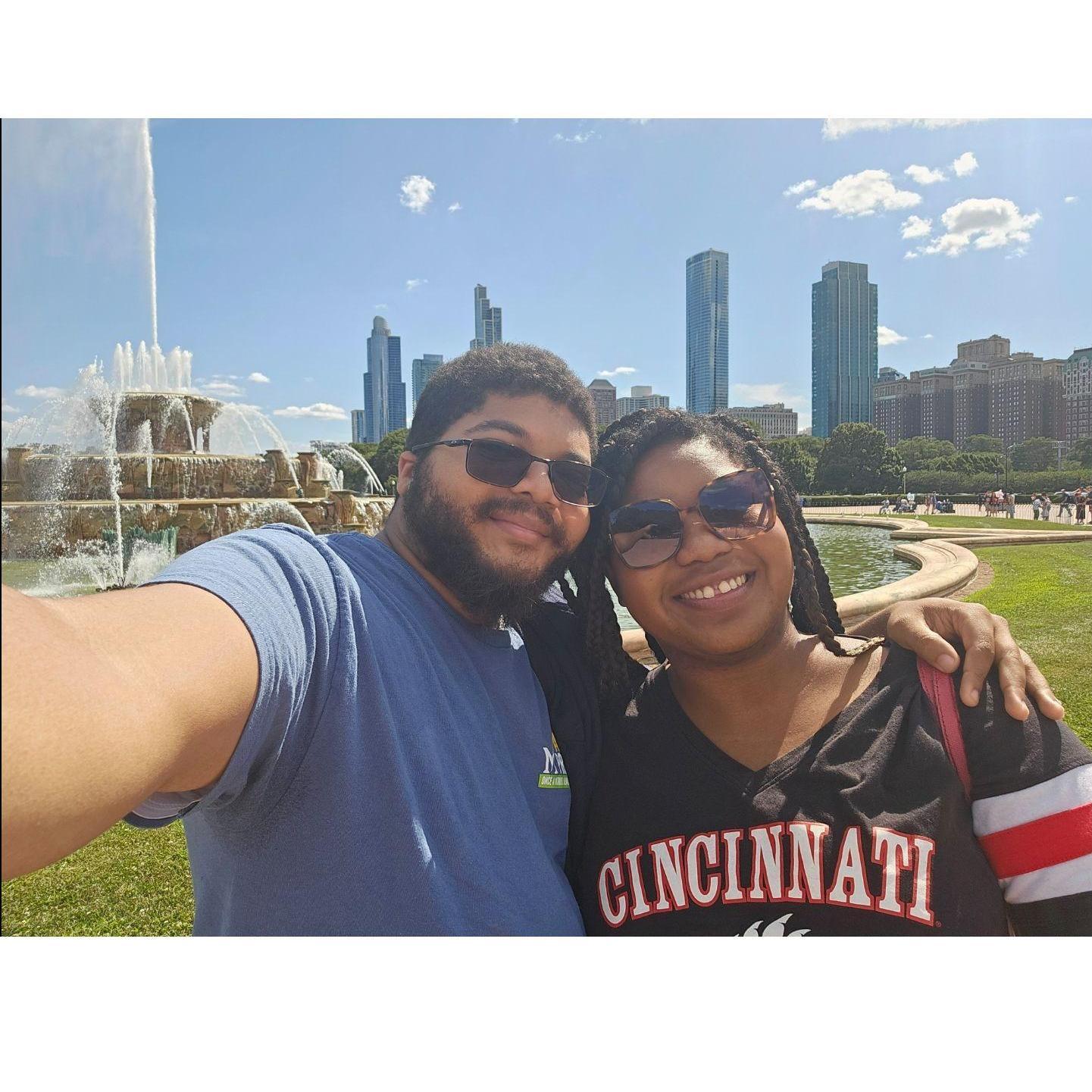 Us at the Buckingham fountain in Chicago!