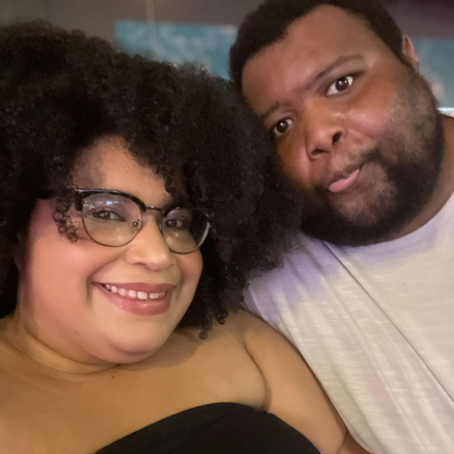 Another date night selfie! I was winning in bowling.