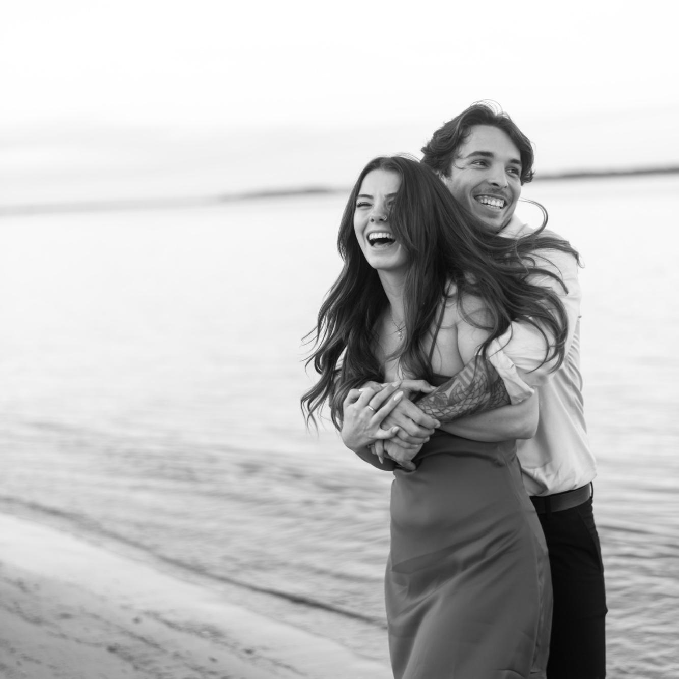 Another cute black and white photo but there is now water behind us.