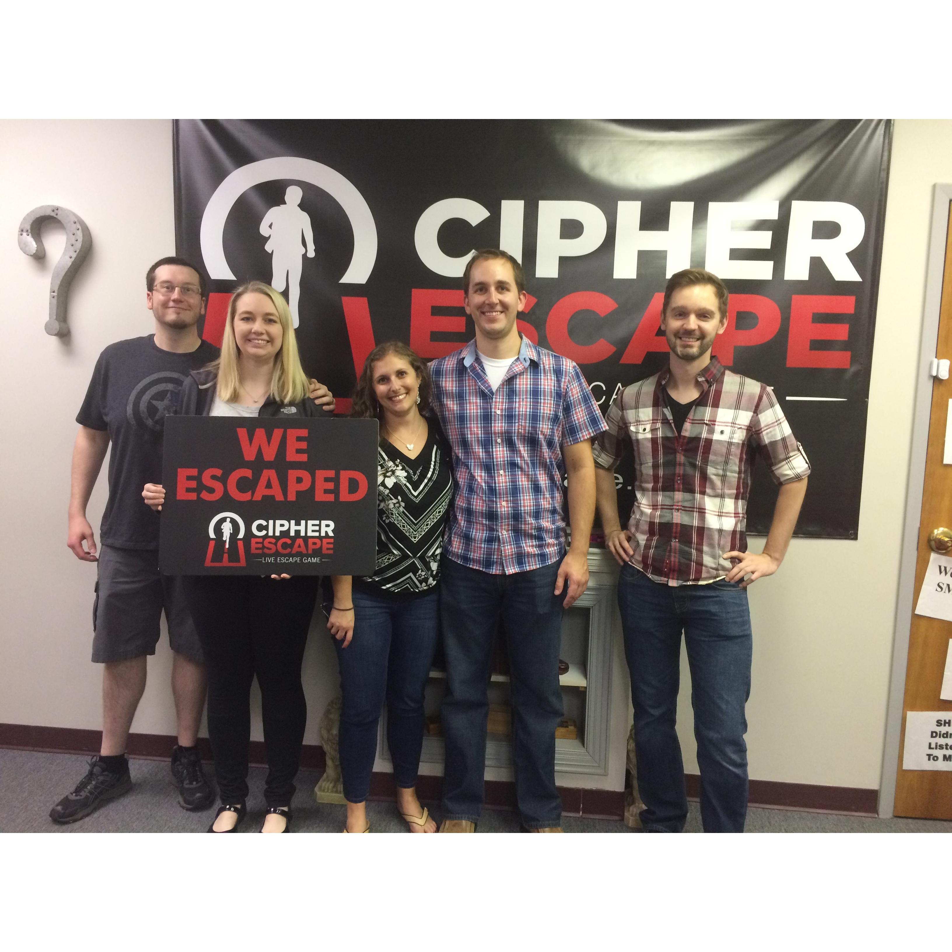 Happy Birthday Matt! Our 2nd Escape Room - September 29, 2017