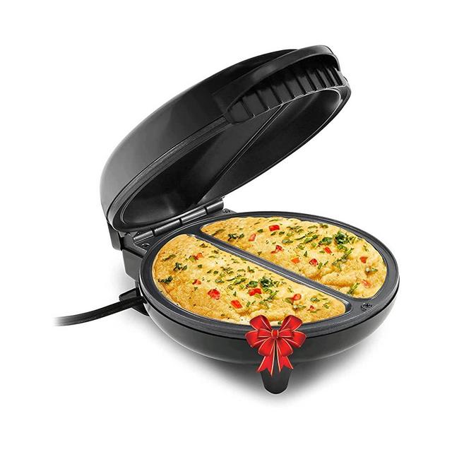 Elite Gourmet EOM205 Non-Stick Omelet, Frittata, Snack Pocket Maker, Gourmet Breakfast, Dessert Maker, 2 Individual Portions, Black