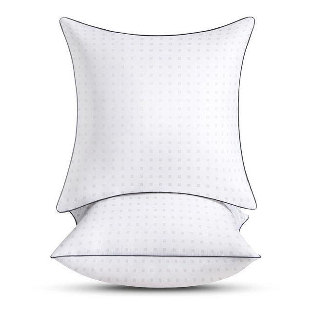 Tusavi 18"x18" Pillow Inserts Set of 2 with 100% Cotton Cover Decorative Square Throw 18 Pillows for Couch, Sofa and Bed - White(2, 18x18)