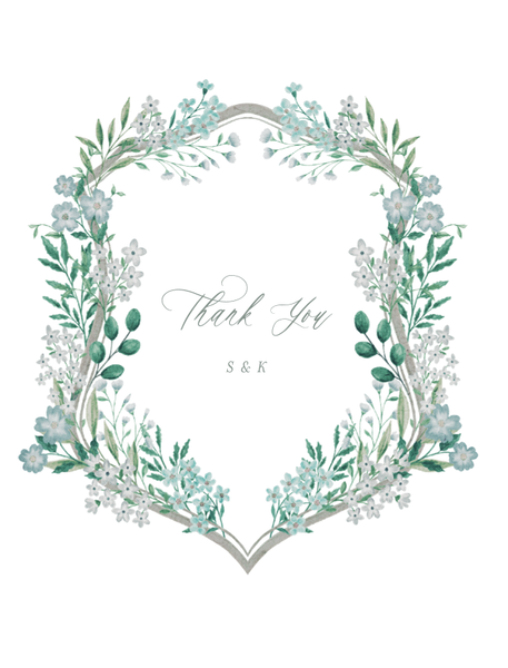 Lombardy Portrait | Deep Sage | Zola Thank You Cards