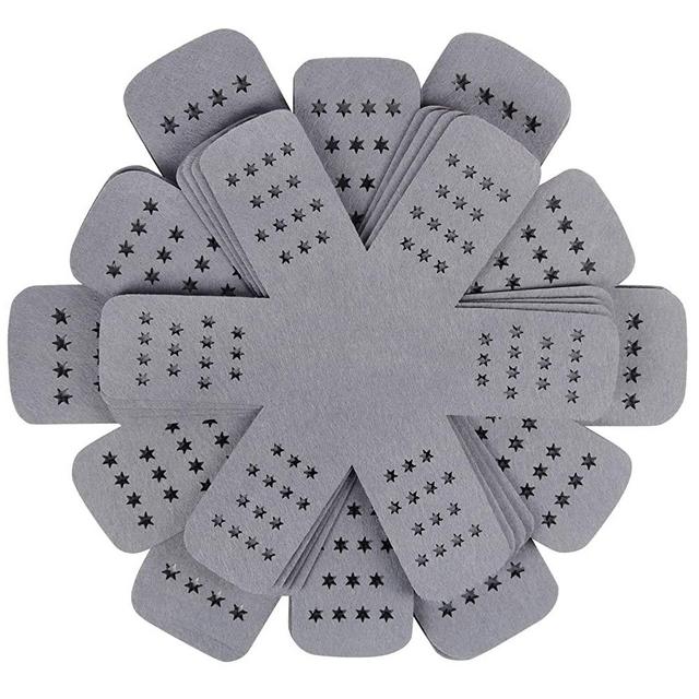 Pan Pot Protectors, Larger & Thicker Pan Protector with Stars, Set of 12 and 3 Different Sizes, Gray Pot Separator Pads for Stacking and Protecting Your Cookware