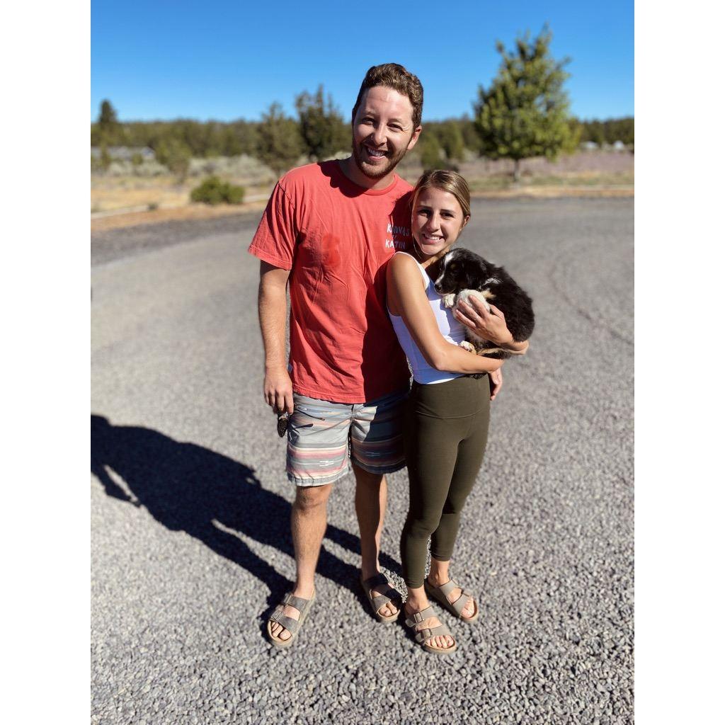 The day we picked up our little pup Hendy in Oregon - August 2020