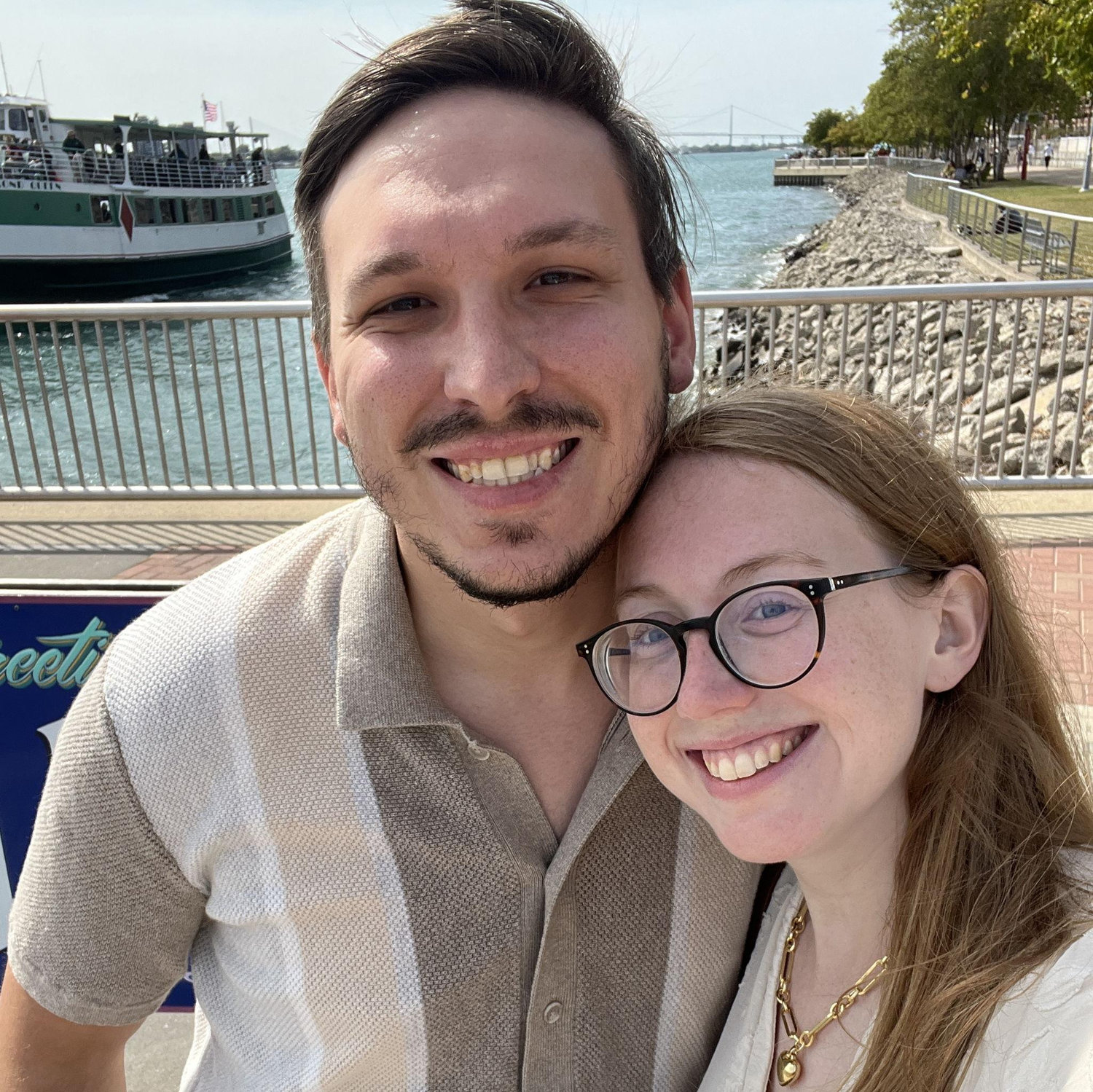 This is the selfie we took right before Mike proposed!