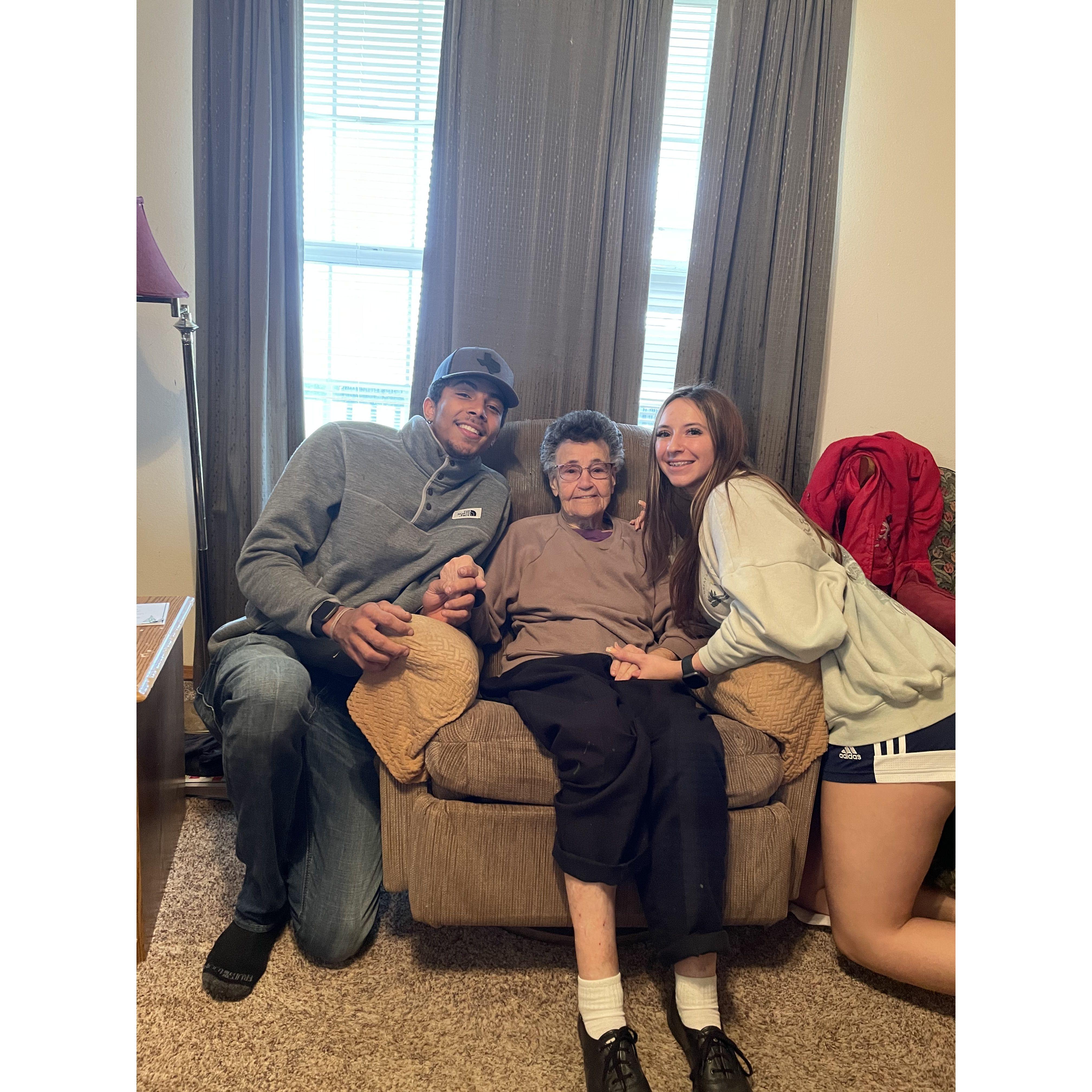 Us with Emma's nana (great-grandma)