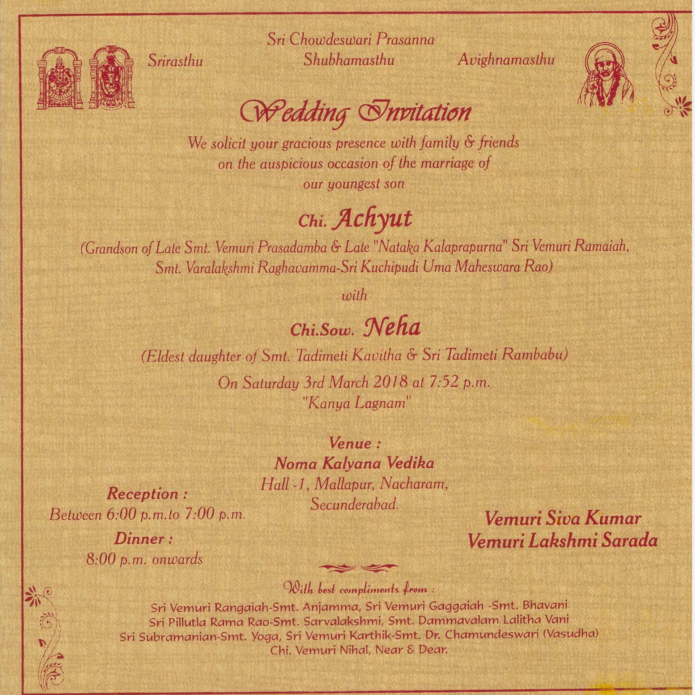 Groom’s Invitation