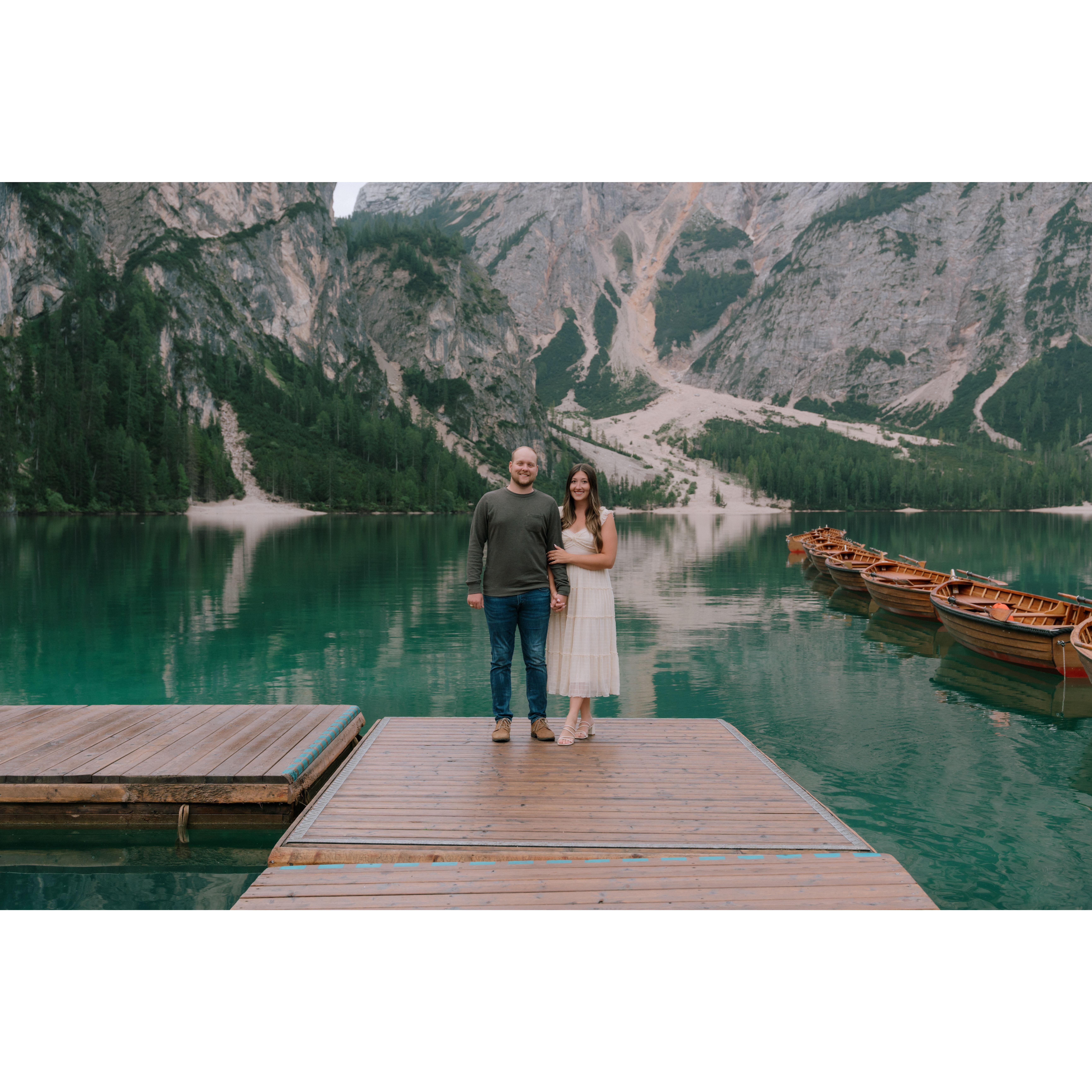 engagement photos on Lago di Braies, Dolomiti, Italy!!!
