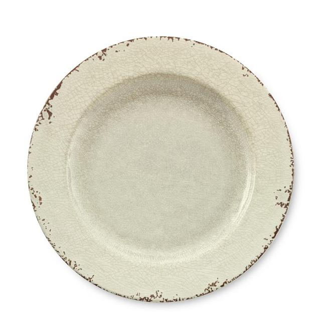 Rustic Outdoor Melamine Dinner Plates, Set of 4, Ivory