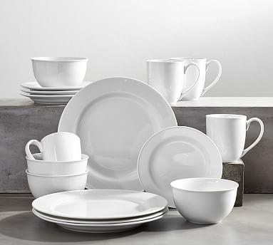 Great White Traditional Dinnerware 16 Piece Set With Cereal (Dinner, Salad, Cereal, Mug)