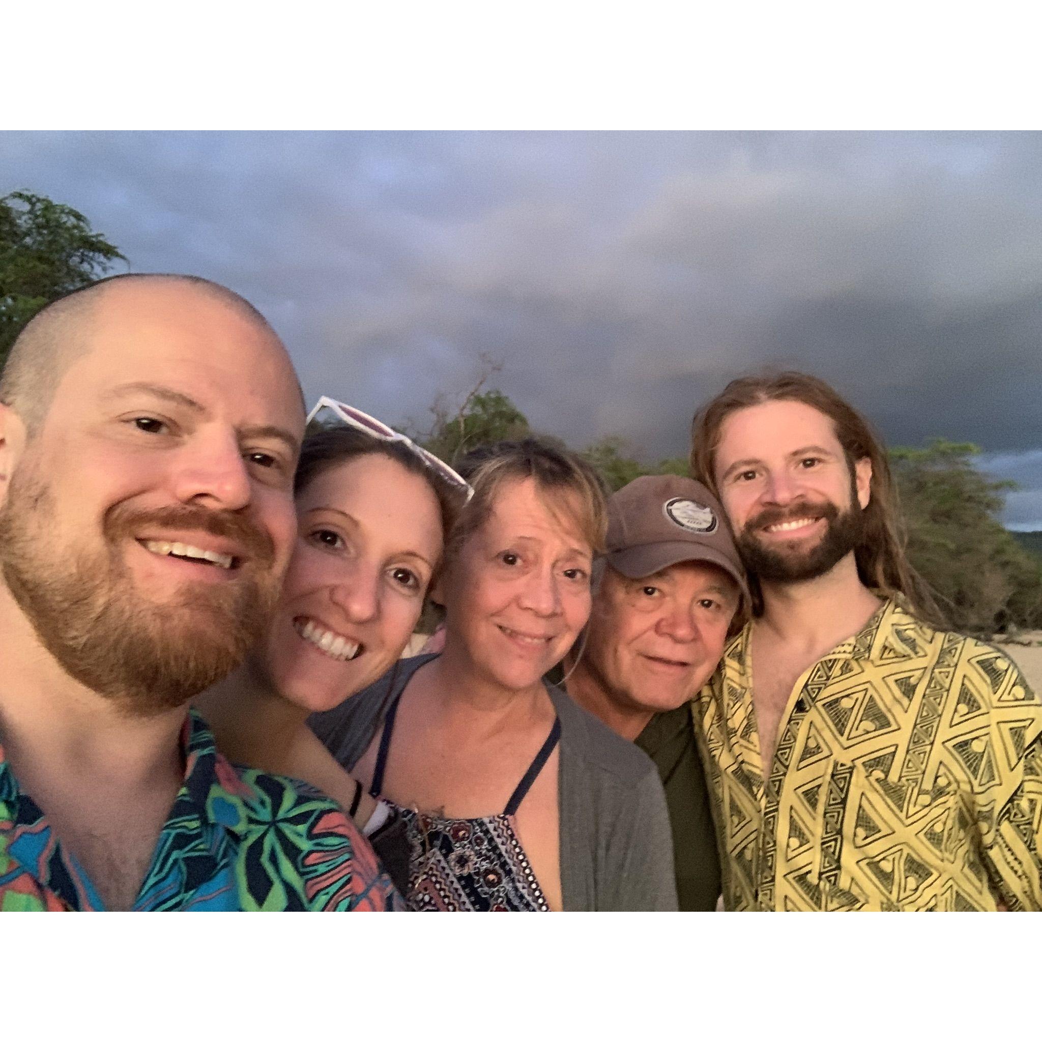 Hawaii 2022 with Diane (mother of the groom), John (father of the groom), and Chris' brother, John (Best Man)