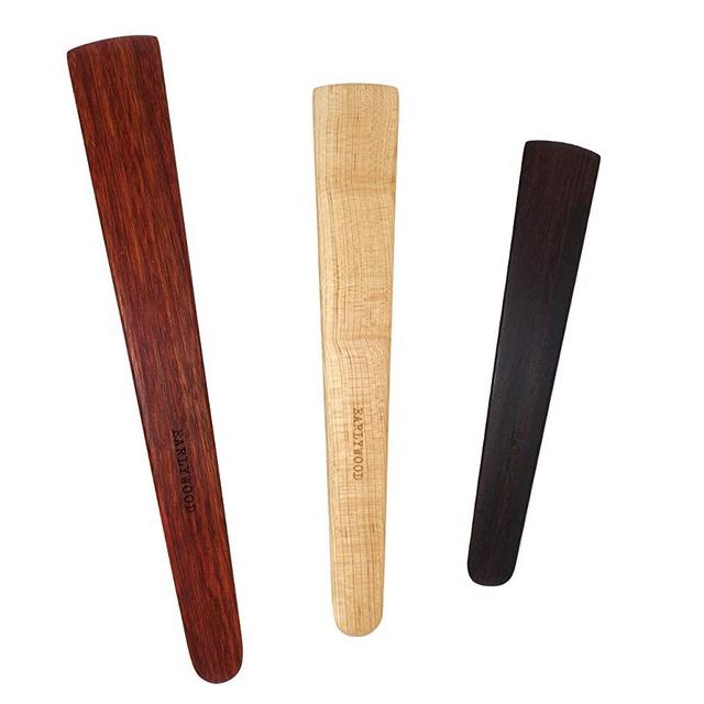 3-Piece Wood Kitchen Utensil Set: 3 Thin Wood Cooking Spatulas. Multipurpose wooden spatula set, great for flipping, sauteing, tasting, stirring. Handmade Wooden Utensils Set, Made in USA - BME