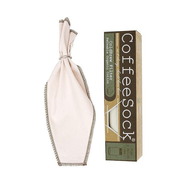 CoffeeSock ColdBrew Filter - GOTS Certified Organic Cotton Reusable Coffee Filter (ONE GALLON)