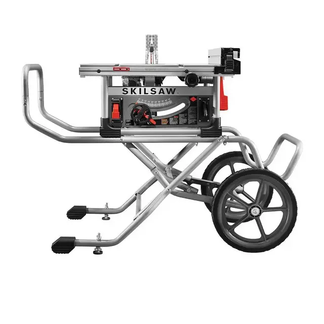 10 in. Heavy-Duty Worm Drive Table Saw 15 Amp Corded Electric with Stand and Diablo Blade