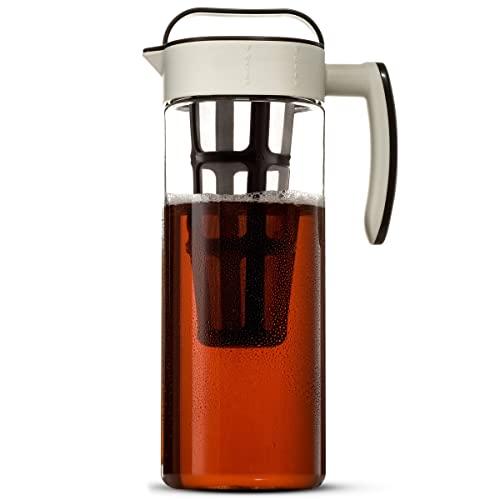 Komax Tritan Clear Large (2.1 quart) Iced Tea Maker with Airtight Lid Twist & Pour - BPA-Free Pitcher