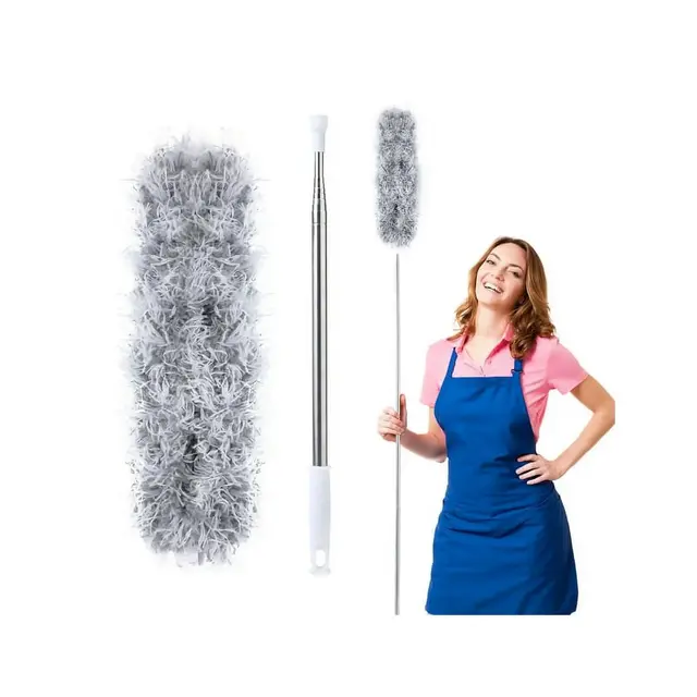 1pcs Cleaning Duster with Extension Pole Bendable Head Long Handle Dusters for Household Cleaning Ceiling Fan High Ceiling Blinds Furniture