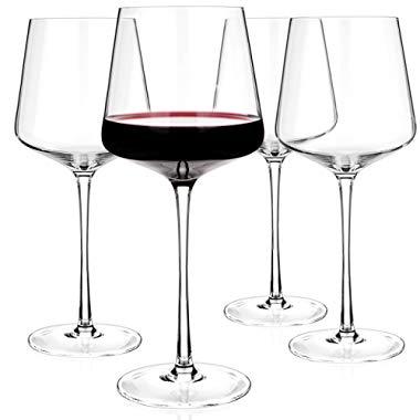 RCR Cristalleria Italiana Aria Collection 4 Piece Crystal Glass Set (Burgundy Wine (25.25 oz)), Size: One size, Clear