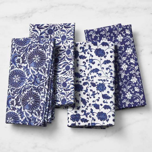 Marlo Thomas Blue Dinner Napkins, Set of 4
