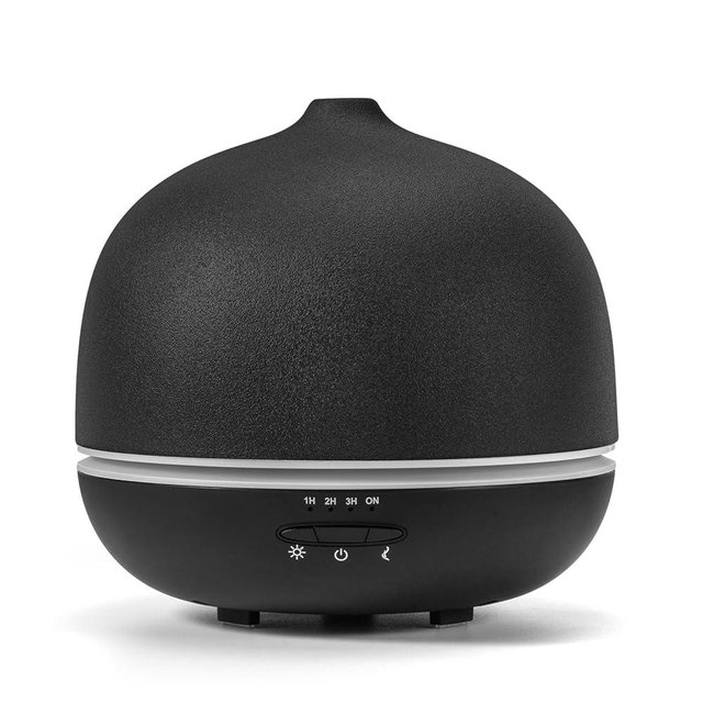 Wanlola 500ml Essential Oil Diffuser,Black Large Ceramic Diffusers,Ultrasonic Cool Mist Humidifier with 4 Timer & 10 Colors Light for Home,Gift