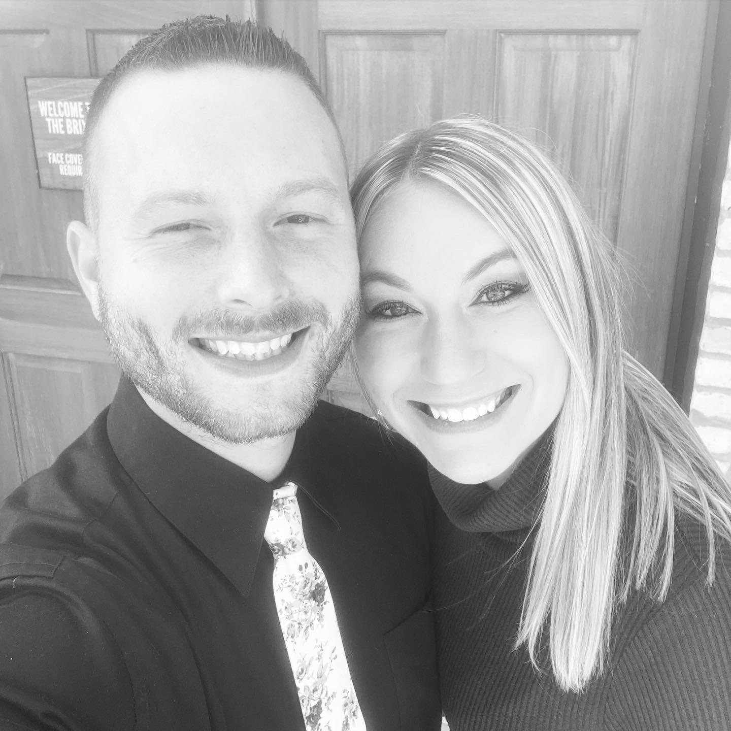 This is my favorite black and white photo that we took together, and Beau's smile just lights up the whole picture!
