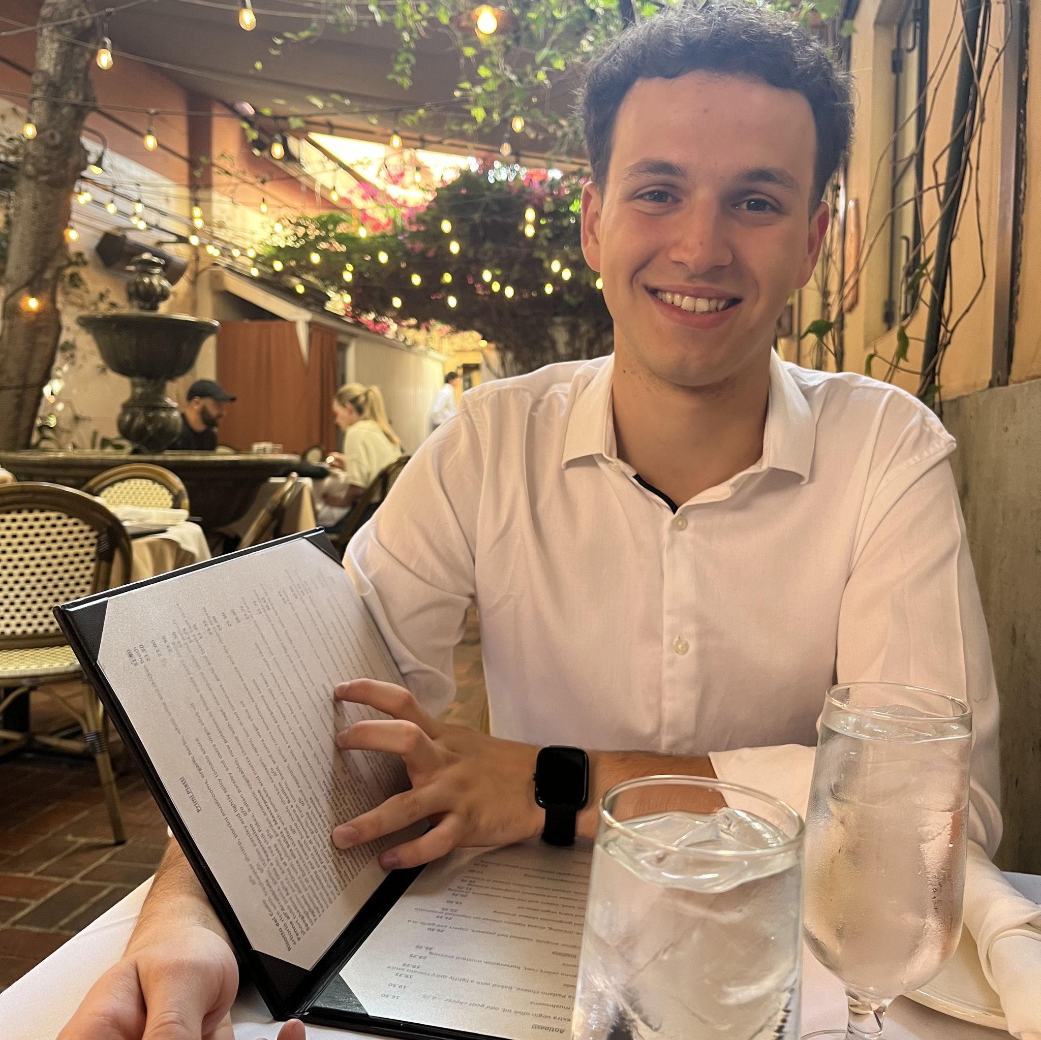 Dinner before our engagement!