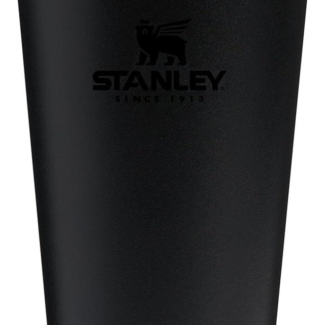 Stanley Adventure Stacking Beer Pint Glass 16oz | Stackable Drinking Cup for Cold Beverages | Dishwasher Safe | Insulated Stainless Steel Tumbler | BPA-Free | Black 2.0
