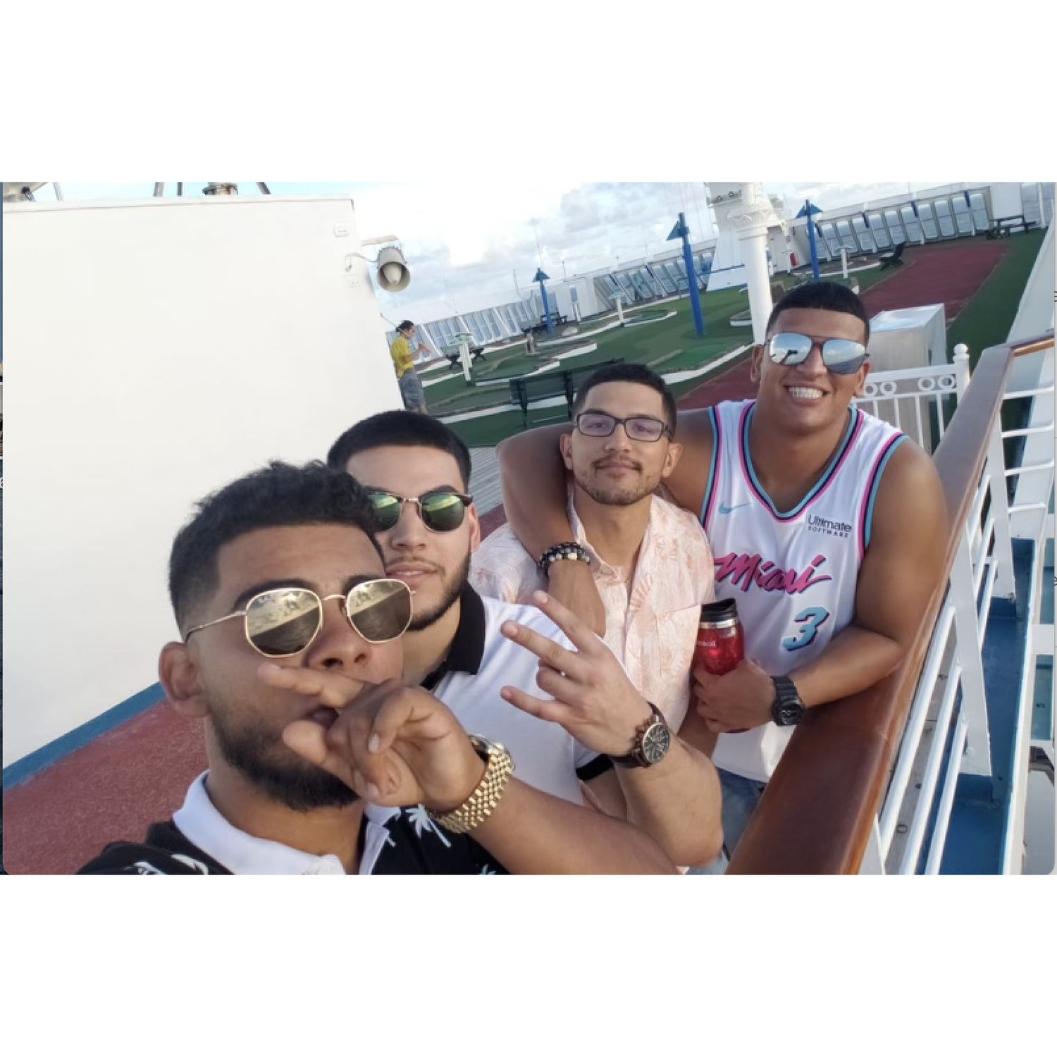 Steven and the boys on the carnival cruise line. October 2018